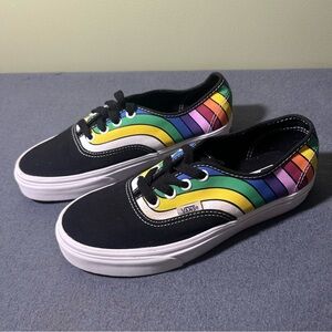 VANS Unisex Refract Authentic Rainbow Skate Sneakers Men's Size 5.5 Women's 7